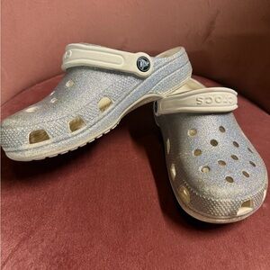 CROCS Kids Glitter Clog - Silver Size 4
